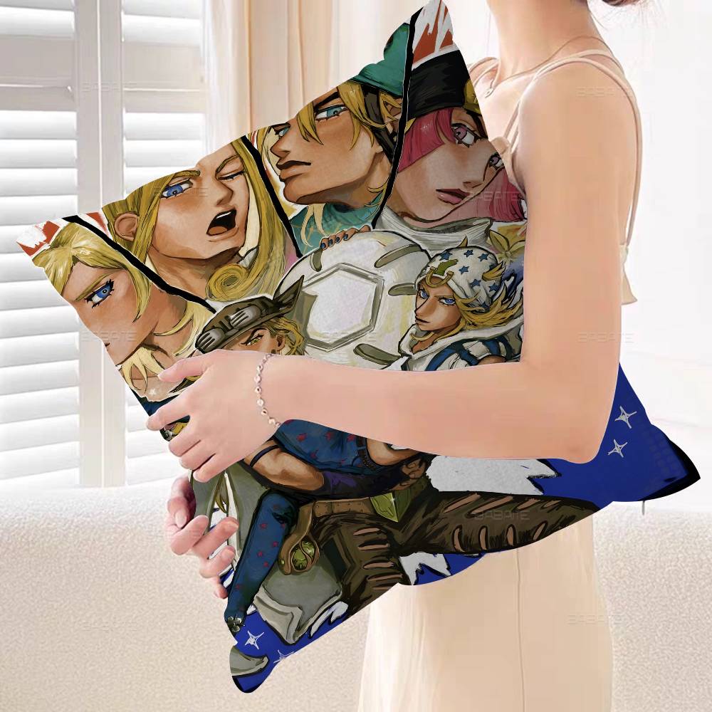 JOJO Retro Kraft Paper Anime Cushion Cover Inches Farmhouse Decor Home Throw Pillow Covers for Couch Decorations