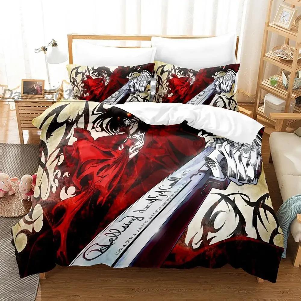 Hellsing Bedding Set Single Twin Full Queen King Size Bed Set Aldult Kid Bedroom Duvetcover Sets 3D Print Anime  Bedding Set