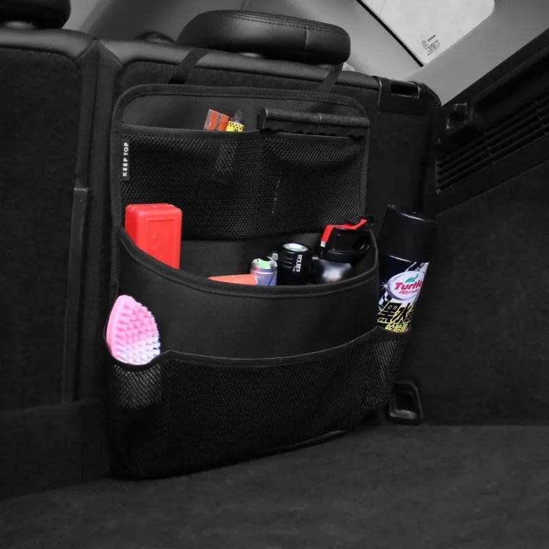 Car Trunk Organizer Adjustable Backseat Storage Bag Net High Capacity Multi-use Oxford Automobile Seat Back Organizers Universal