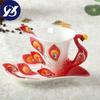 200ML Bone Cna 3D Color Enamel Animal Coffee Cup with Saucer and Spoon Ceramic Afternoon Teacups Drinwkare