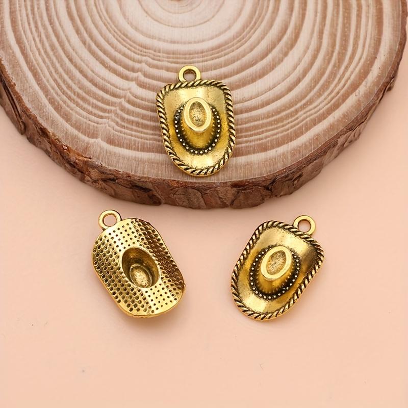 10Pcs Antique Silver Plated Cowboy Hat Charm Pendant For Jewelry Making Bracelet Necklace Accessories Diy Craft
