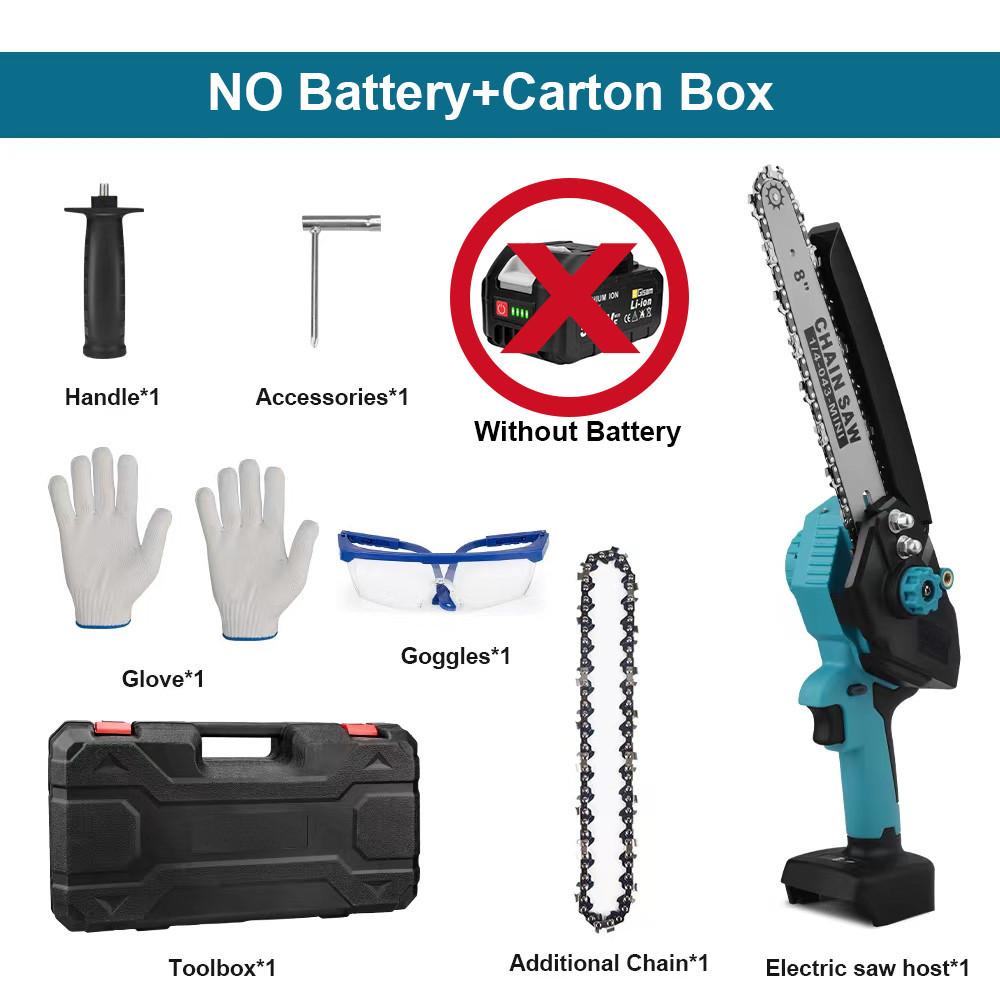 

1500 Вт-1999 Вт 8-дюймовая бесщеточная электрическая цепная пила с масленкой, аккумуляторная ручная цепная пила для обрезки, портативные деревообрабатывающие режущие электроинструменты