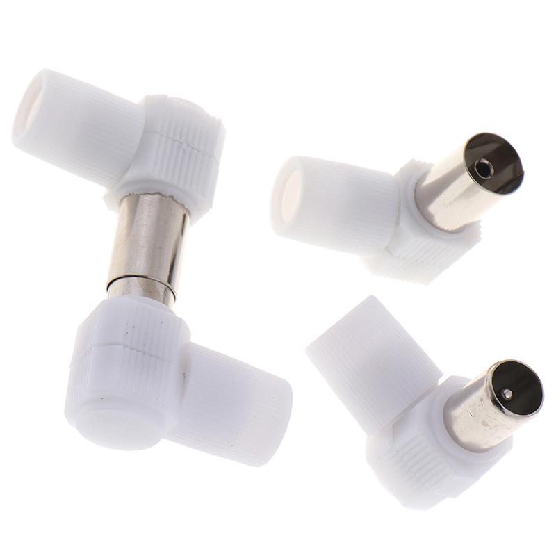 2Pairs 90 Degrees Male And Female Tv Plug Jack For Antennas Tv Rf