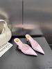 Mules Spring French Stylewanwan Style Low Cutsilksatin Lacelace Elegant Closed Toe