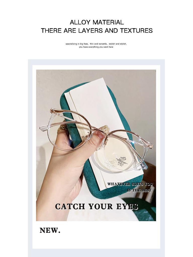 TR90 Women's Slimming Anti-Blue Light Glasses Frame, Prescription-Ready for Students