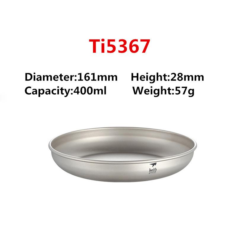 Keith Titanplatten Lebensmittelbehälter Outdoor Reise Camping Geschirr Titan Schale Dessert Steak Salat Snack Kuchen Obstschale