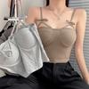 One-piece Cup Anti-slip Camisole Vest For Women Sweet And Hot Sexy Ruched Diamond Decorated Base Layer Inner Wear Bandeau Underwear