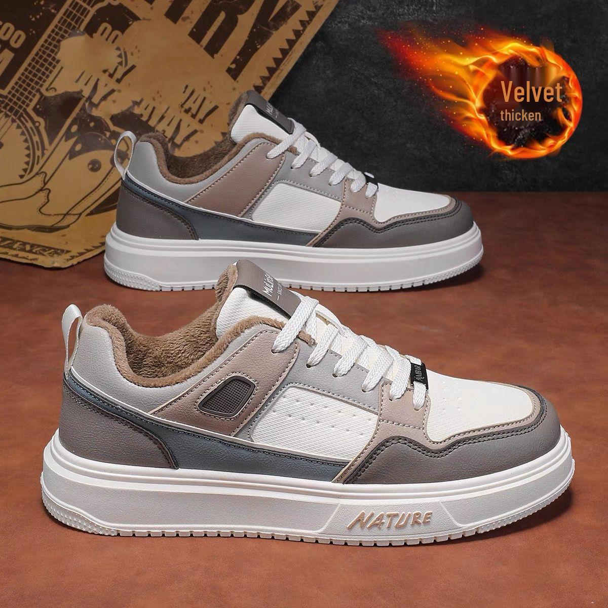 

Мужские зимние кожаные кроссовки на флисовой подкладке с мягкой подошвой 39