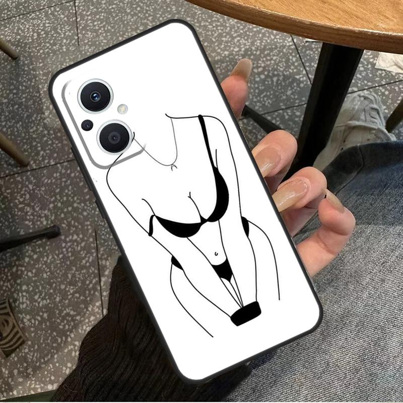 Woman Body Line Art For OPPO Reno 7 8 Lite 8T 14F 13F 11F 12F 10 11 12 13 14 Pro OPPO Find X9 X8 X5 X6 Pro Case