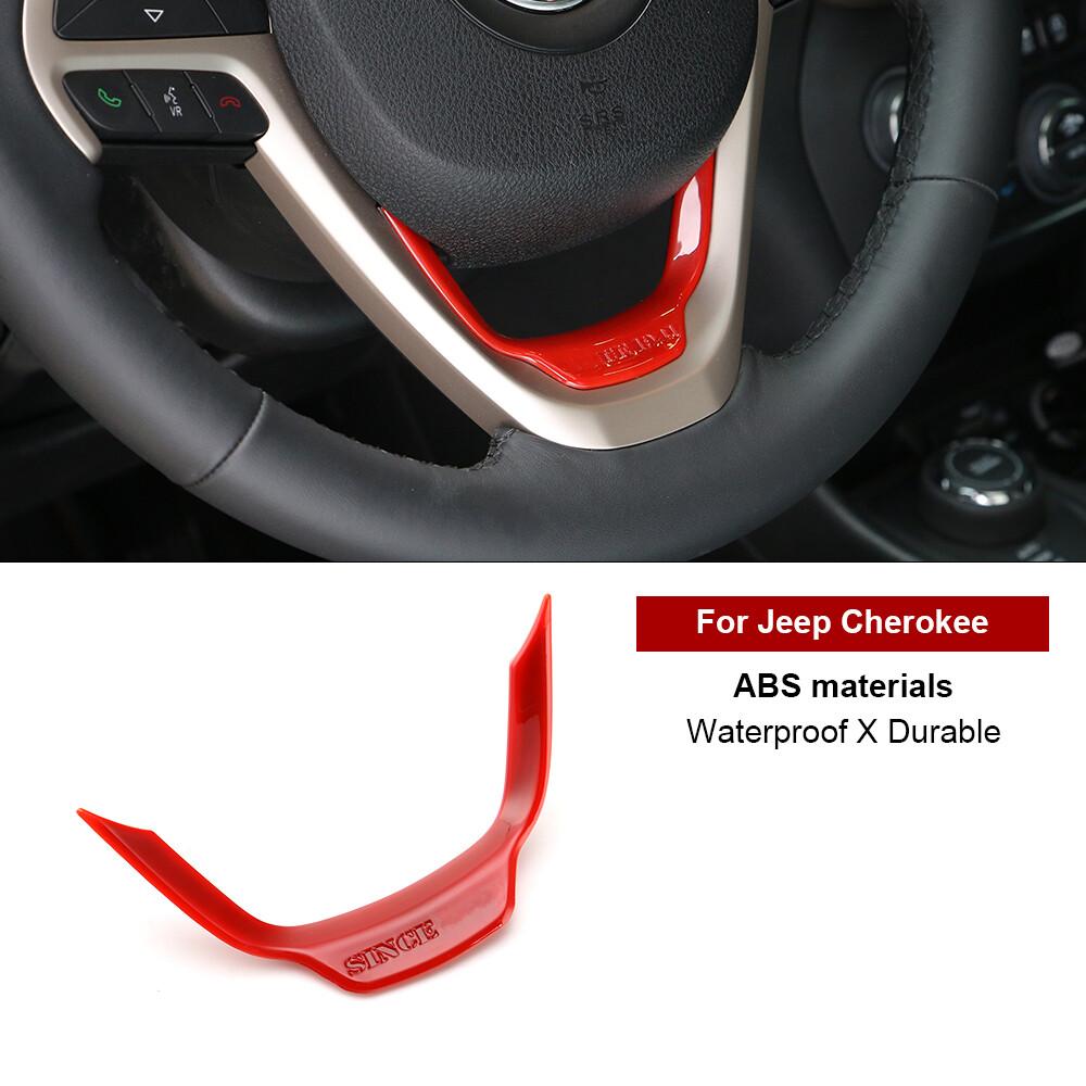 Red Steering Wheel Moulding Cover Trim For Jeep Grand Cherokee & Cherokee 2014+