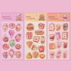 3D Embossed Crystal Children Stickers, Adorable Assorted Decals Cartoon Mini Hamburger Ice Cream Milk Tea 3D Journal Stickers