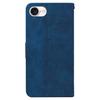 For iPhone 16e Leather Wallet Case Geometry Imprint Phone Cover