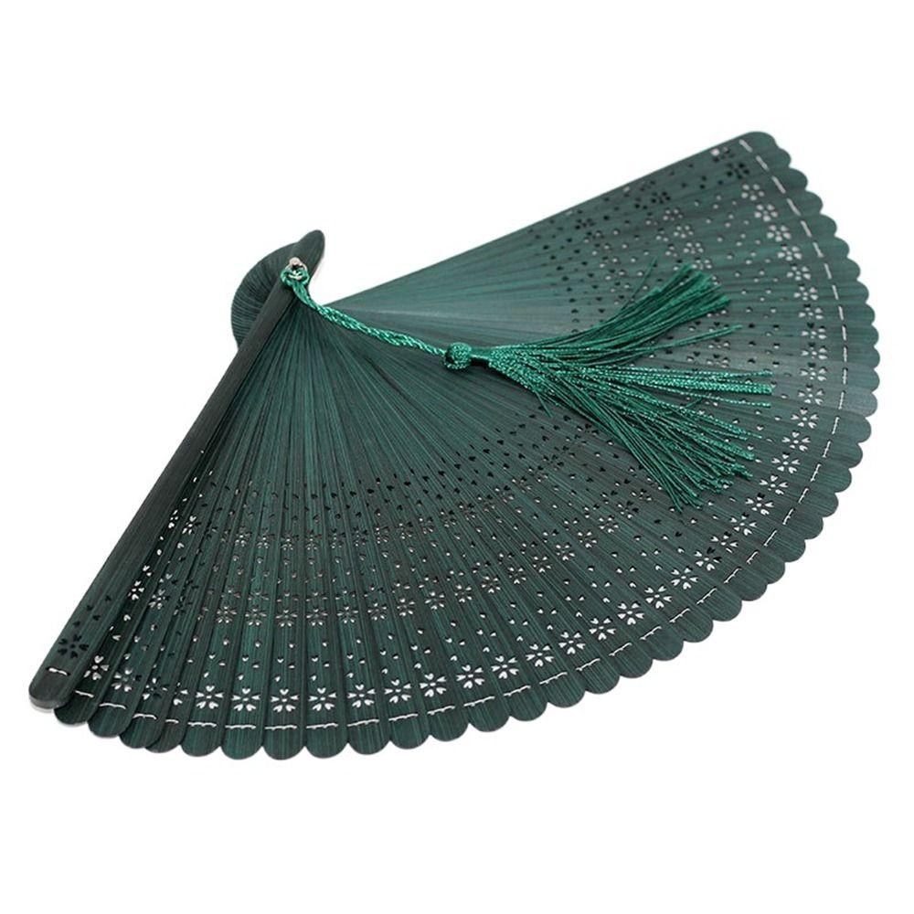 Multi Color Hollow Hand Fan Handmade Dancing Fan Fashion Bamboo Folding Fan for Home