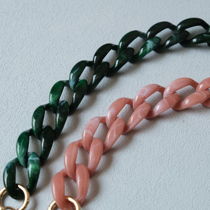 New Phone Accessory Detachable Chain Green Crossbody Resin Luxury Strap Phone Case Chains Acrylic Shoulder Lanyard Hanging Chain