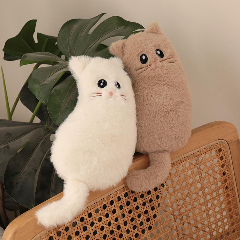 Cute Cat Plush Pencil Case With Zipper Organizer For Students And Gift Use