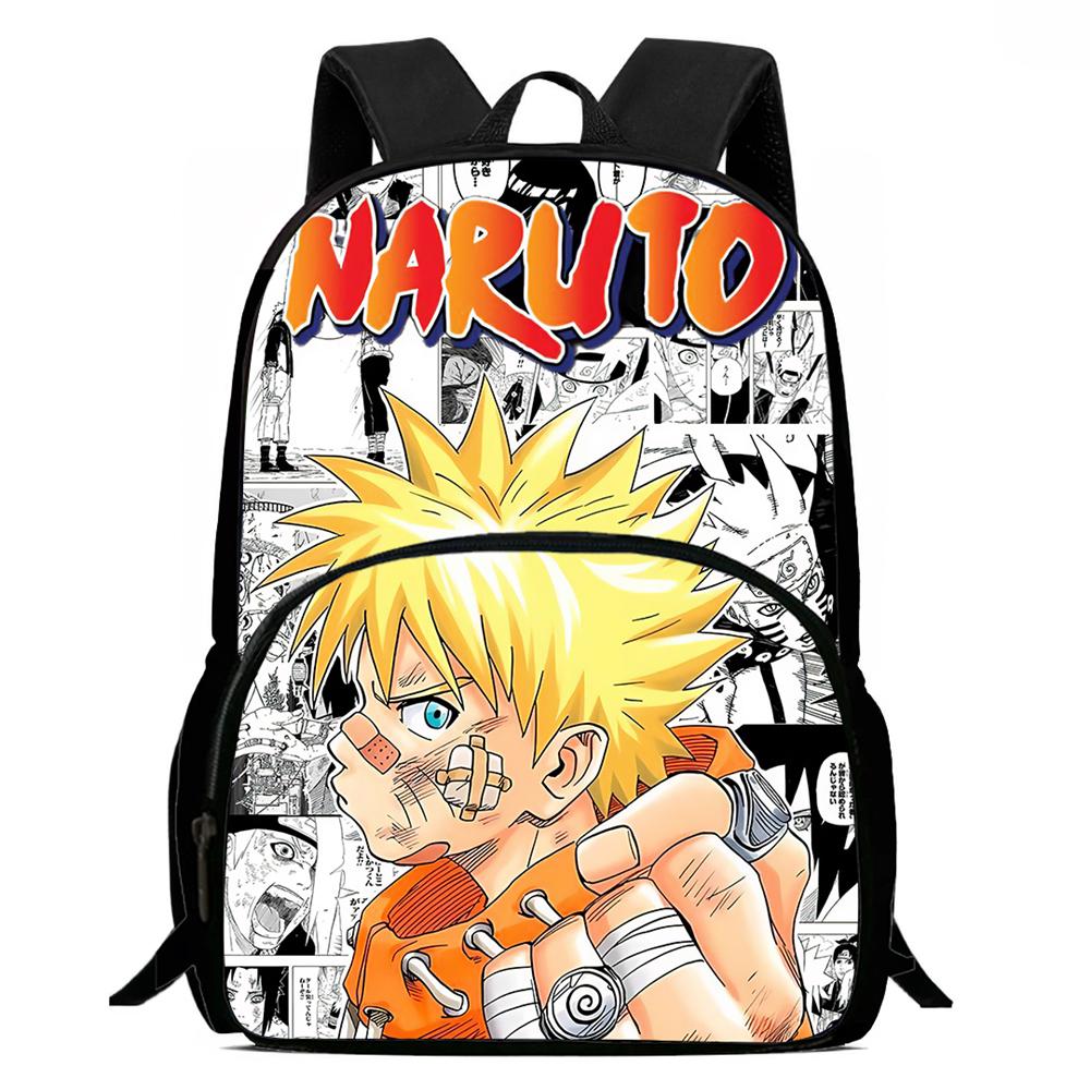 Lightweight NARUTO 3Pcs Set School Rucksack Set With Front Pocket Meal Tote Pencil Bag For Boys Girls Youth Aged 5-10