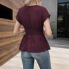 Summer Slim Short Sleeve Tops for Woman Fashion V Neck Women Clothing Casual Shirts Femme Elegant Blouses