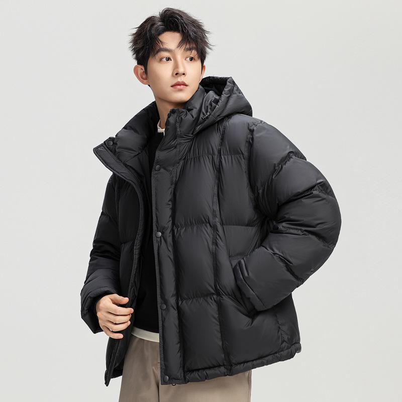 Men's 2025 Short Hooded Winter Down Puffer Jacket - Thick, Warm, High Fill Power