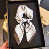 Luxury Stripe Print Designer Simple Scarf Bandana Women Hair Bands Square Scarves Satin Lady Wrap Headband