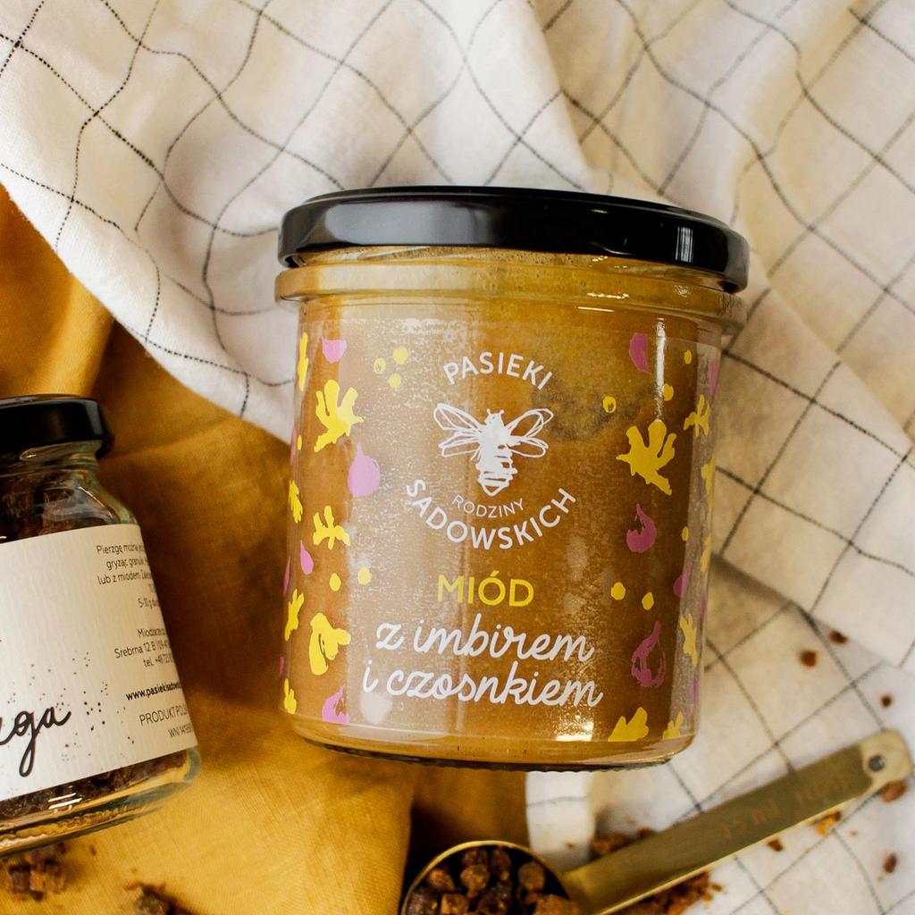 Miód Z Imbirem I Czosnkiem - 430 G
