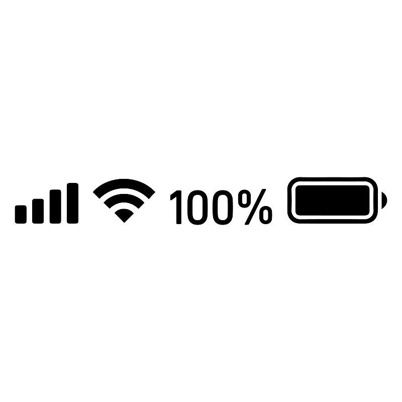 WIFI Signal & Battery Level Car Decal - Funny Windshield Phone Decoration