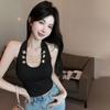 Summer Women'S Sexy Metal Chain Decoration Halterneck Sleeveless Slim Camisole