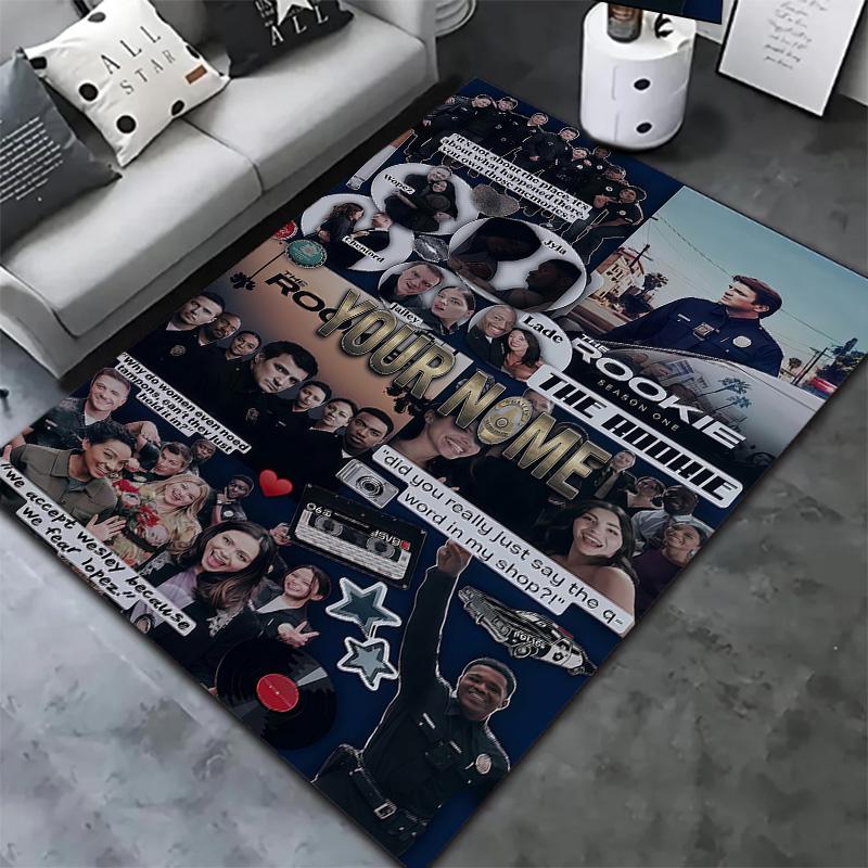 Der Rookie Individueller Name Teppich Teppich für Wohnzimmer Schlafzimmer Zuhause Sofadekoration Kinder Spiel Rutschfeste Bodenmatte