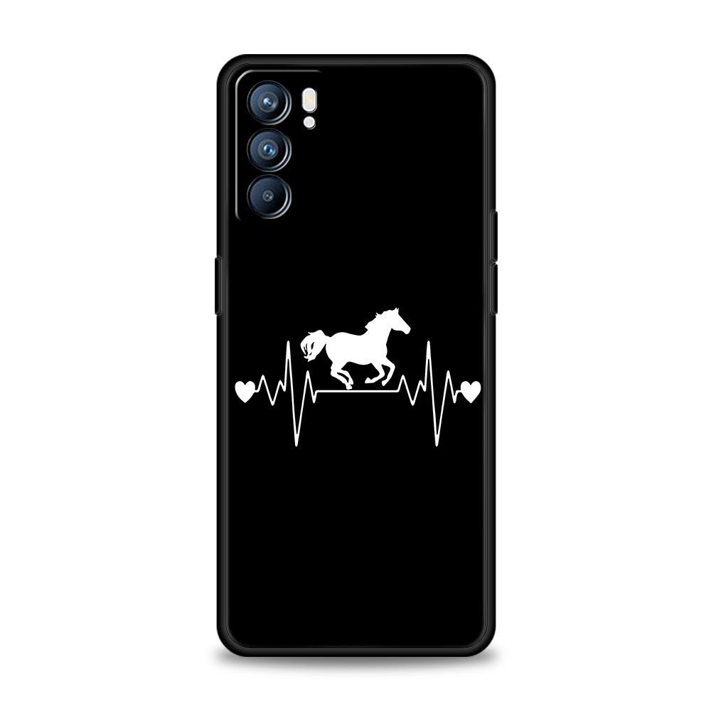 Phone Case For Oppo A54 A53 A52 A9 A15 A95 A17 A16 A76 A74 A57 A31 Find X6 X5 Reno8 Reno7 Reno6 Pro 5G Cover Animal Art Horse