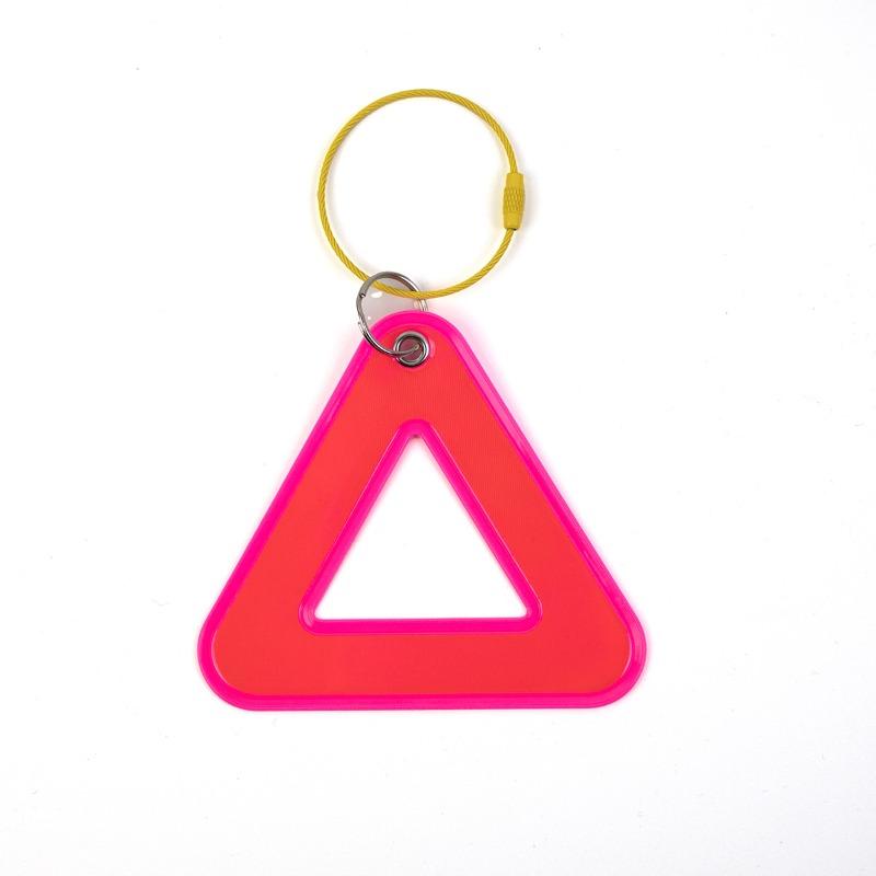 1PC Reflective Signs Triangle Signs Safety Warning For Bicycle Hanging Tag W Elastic Cord Bike Night Visible Riding Safety