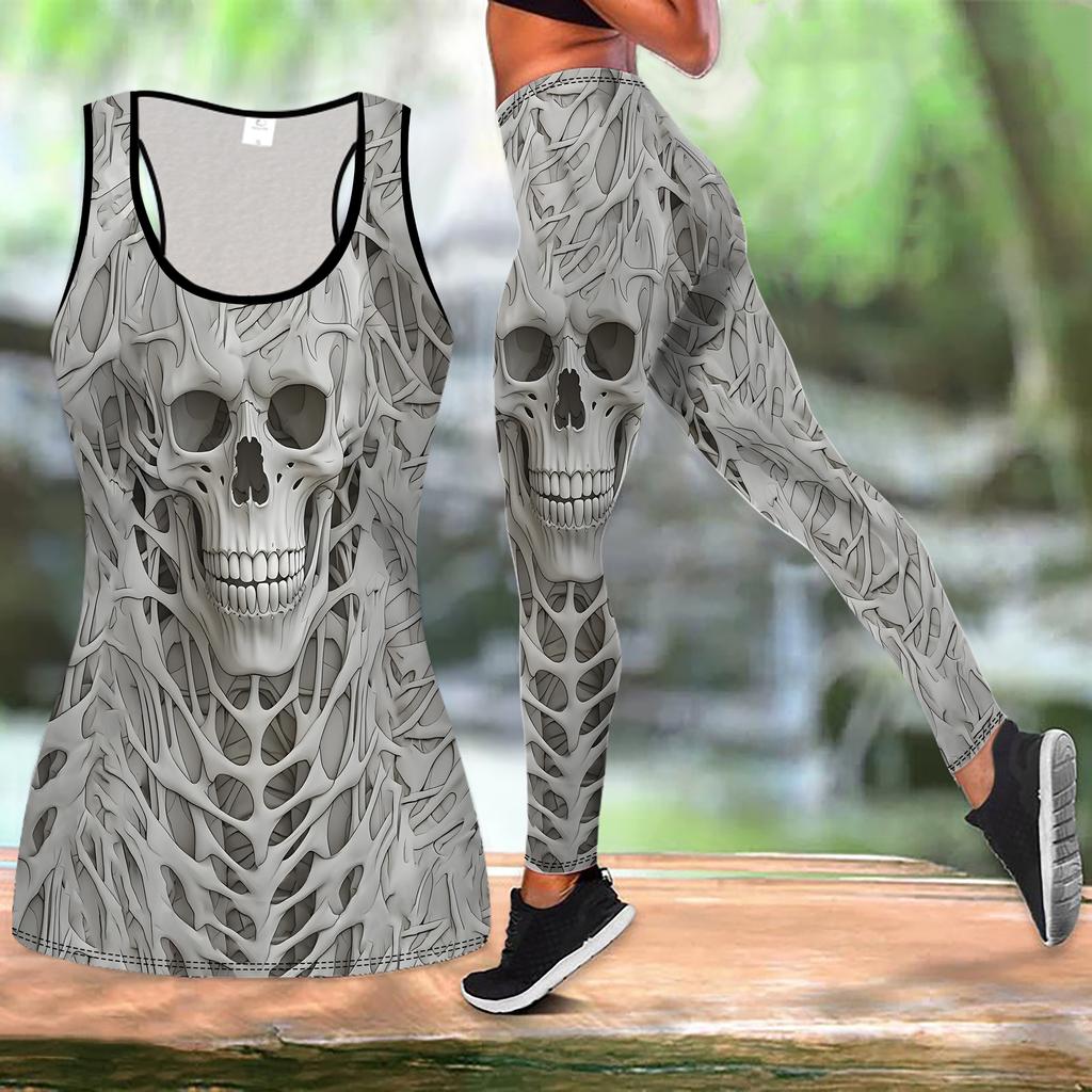 Halloweensky potlač Joga outfit pre ženy Módne legíny na cvičenie Fitness Športový neformálny joga set Športový oblek