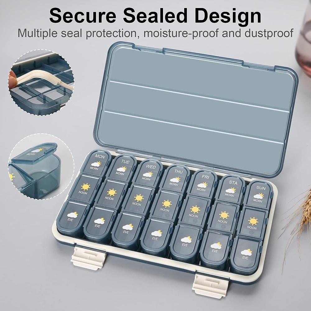 1pcs  Pill Box Large Capacity Pill Box Pill Medicine Storage Pill Box Weekly Vitamin Organizer Pastillero Moisture Resistant