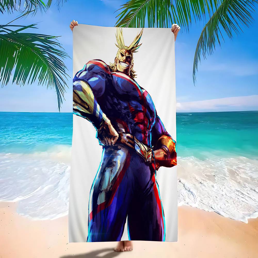All Might My Hero Academia Bath Towel Microfiber Soft Water Absorbing Breathable For Girl Kids Decorative Cartoon Beach Towel