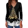 Long Sleeve Shirts For Women Christmas Print Graphic Tees Blouses Casual Plus Size Basic Tops Pullover