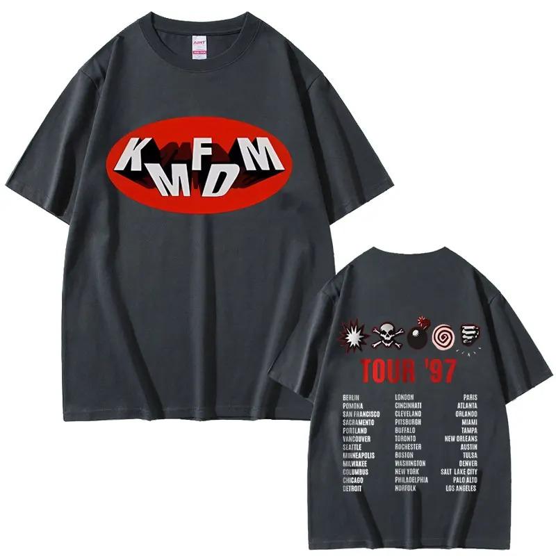

2026 Rock Band Kmfdm Тур Графічний Принт Футболка Літня Чоловіки Жінки Вінтажний Готичний Панк Вуличний Одяг Чоловічий Повсякденний Чиста Бавовна Футболки S