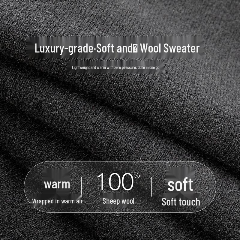 Shanshan Men's 100% Merino Wool Round Neck Pullover Sweater