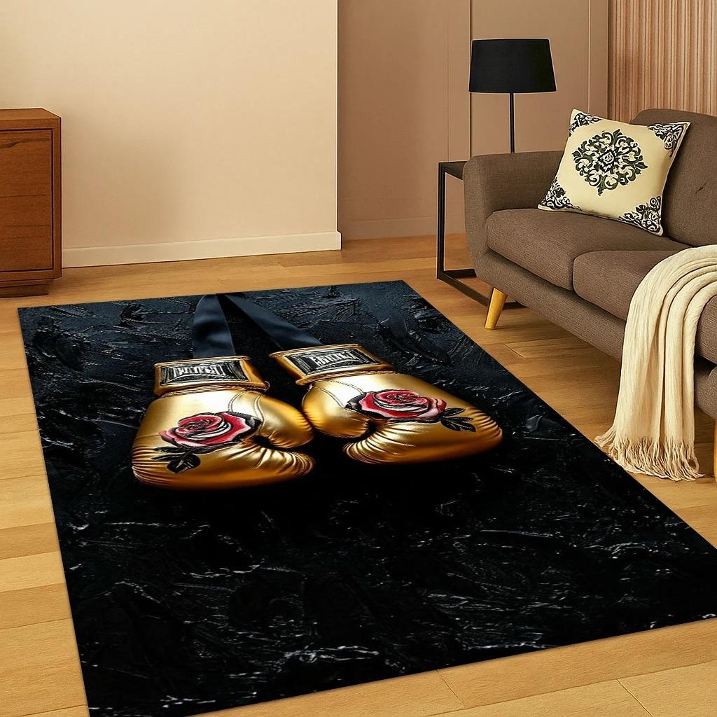 Boxing Gloves Boxer Fight Carpet Rug Mat for Home Bedroom Living Room Sofa Doormat Kitchen Decor Living Room Decoration Home Mat