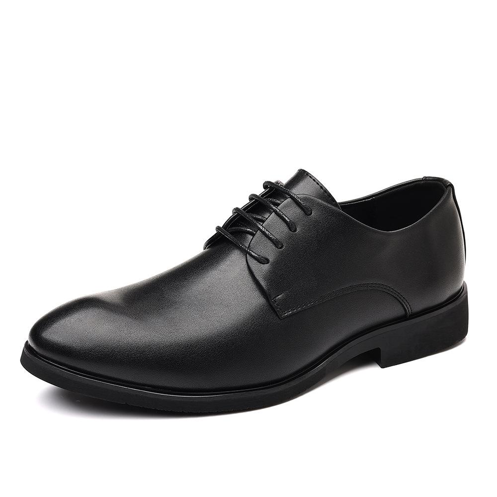 

2025 increase soft sole trend versatile leather shoes men s business dress youth British four seasons wear-resistant casual men s shoes 37