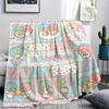 1PC Sanrio Puzzle Print Flannel Blanket, High quality All Seasons, Home Decor, Warmth and Comfort, Perfect for Christmas Gifts
