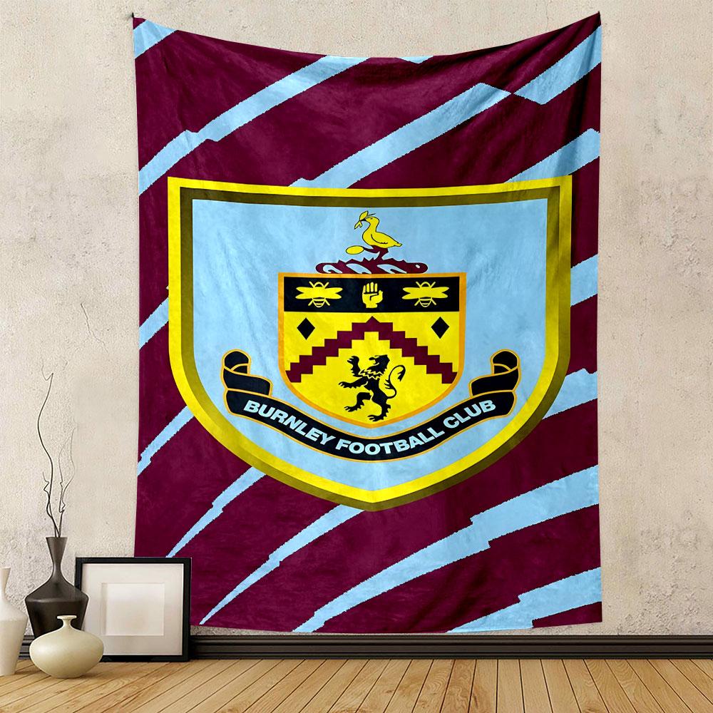 "Burnley Football Club Team Emblem" Patterned Tapestry Decorative Wall Hanging, Home Bedroom Living Room Decor