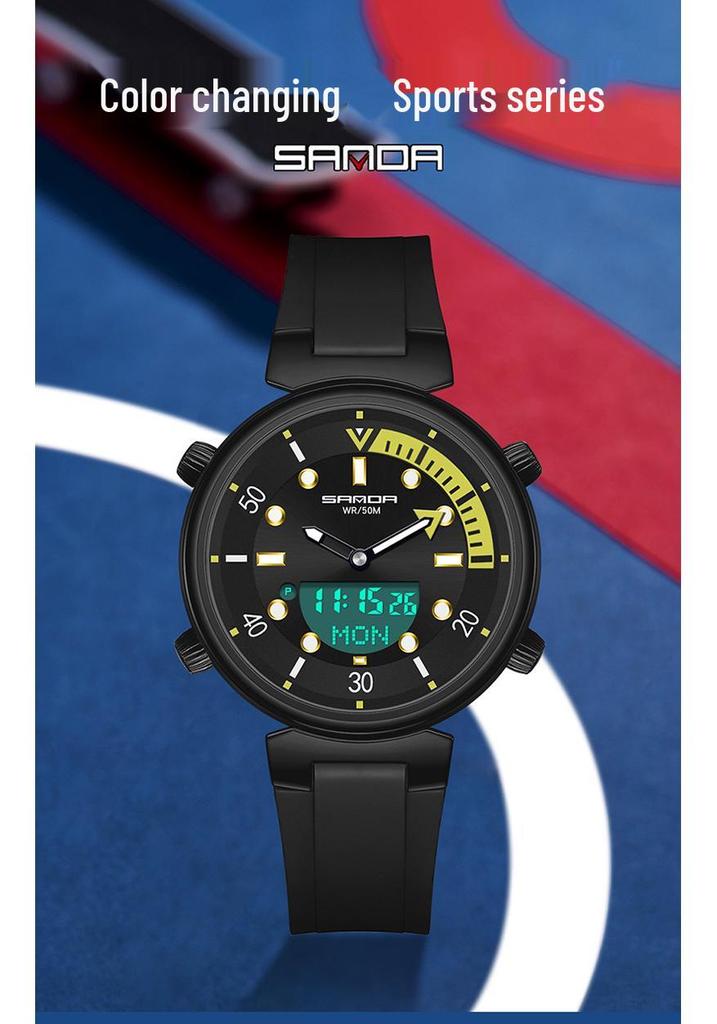 Sanda Youth Luminous Multi-Functional Waterproof Wristwatch