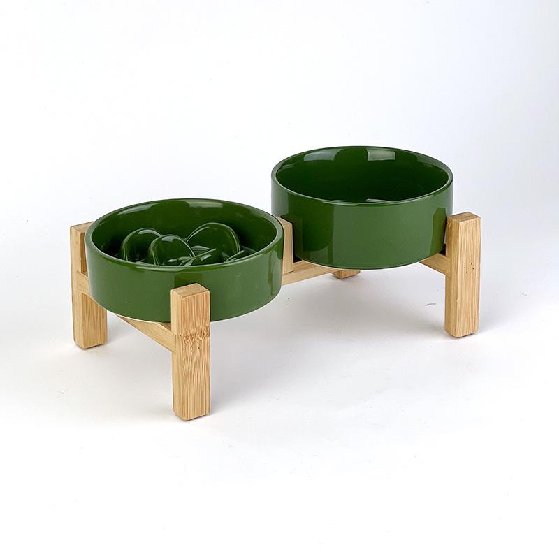 Creative Simple Solid Color Pet Bowl With Bowl Stand To Prevent Tipping Over Cat Bowl Anti-Choking Feeding Bowl Cat Water Bowl
