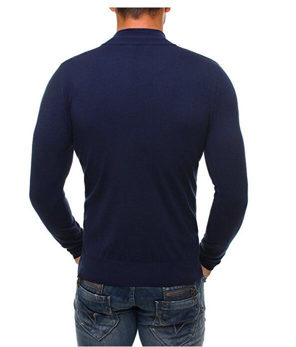 Men's Slim Fit High Neck Zipper Pullover Sweater