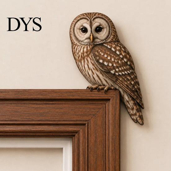 Wooden Bird Door Frame Decor Topper Decor, Adorable Shape Corner Statue, Handcrafted Wood Sign, Woodland Natural Charm Home Accessories Art