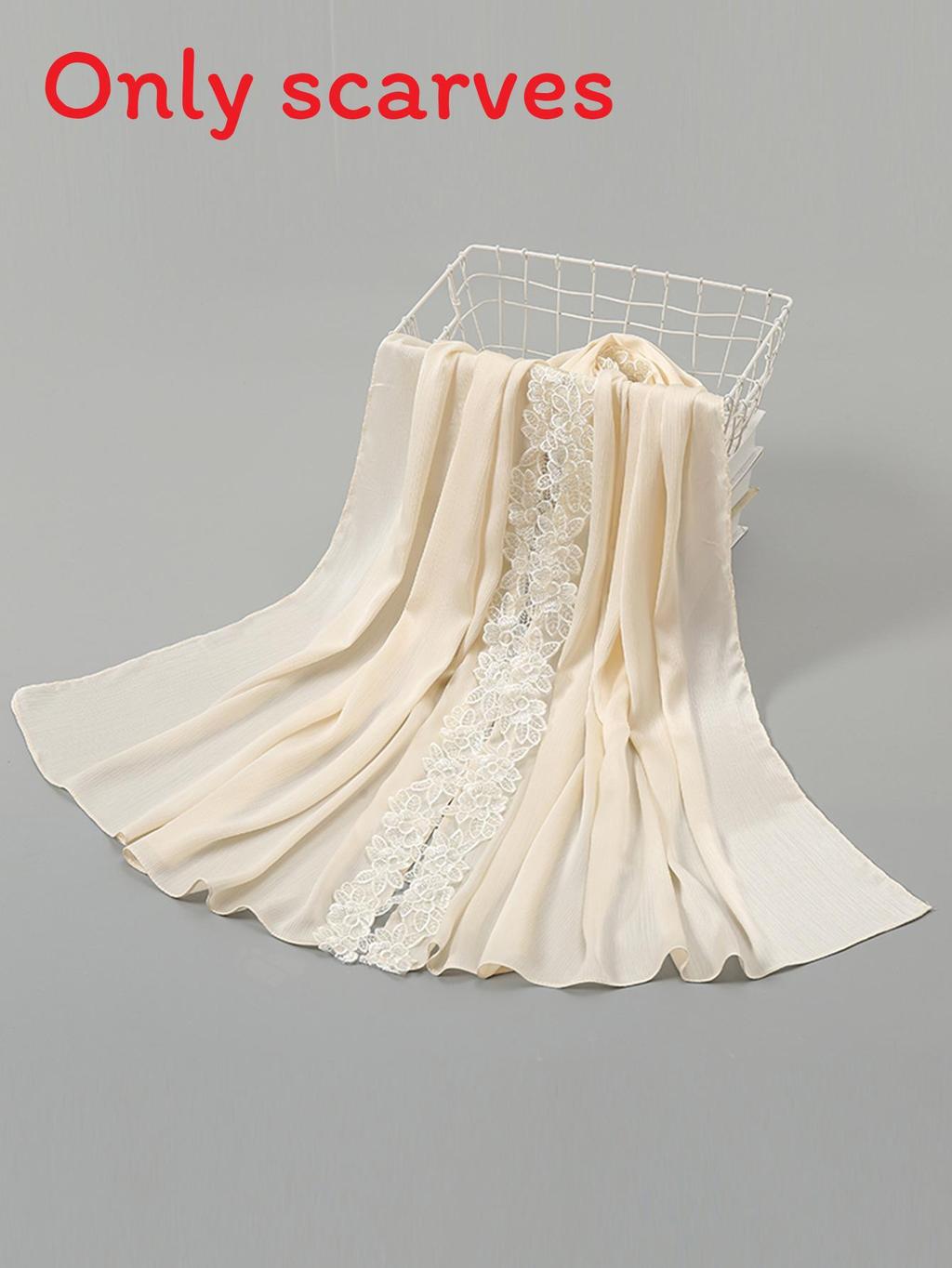 

Silk Lace Headscarf For Women Summer Sun Protection Wedding Accessories бежевий