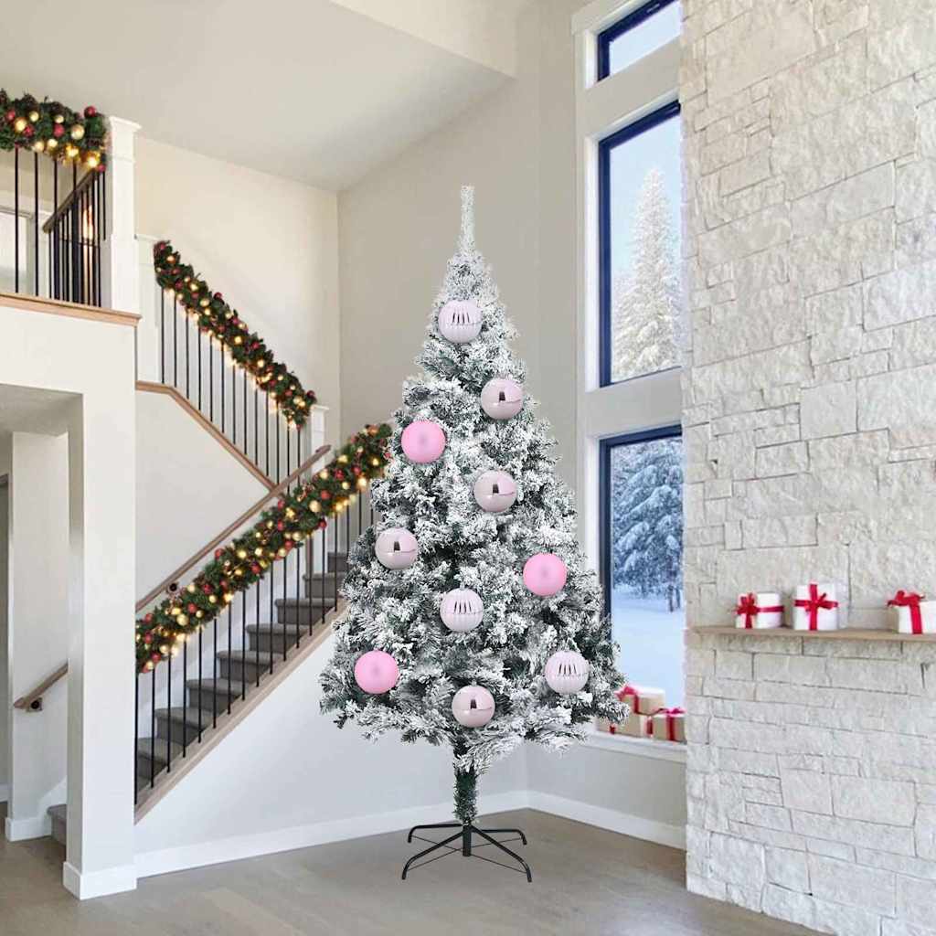 XXL Christmas Ornament Set 3 pcs Pink Plastic