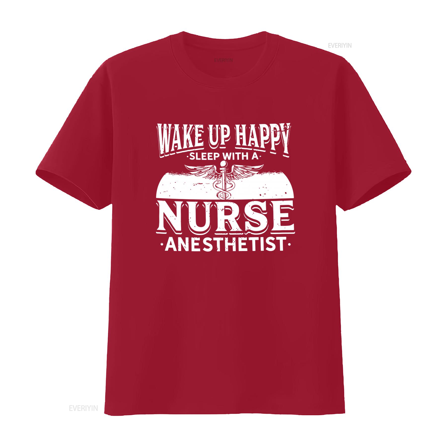Wake Up Happy Sleep With An Anesthesiologist Nurse T Shirt Anesthesia Anesthesiology vintage Washed Versatile fashion Unisex S