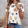 Fashion Women Retro Plush Animal Patterns Print T Shirt Funny Casual O-neck Short Sleeves T-shirt Summer Female Tee Shirt