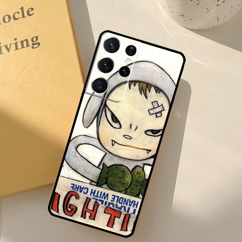 Japan Yoshimoto nara Cartoon Girl Phone Case For Samsung Galaxy S23 S20 S21 S22 S24 S25 Ultra S9 S10 Plus S25 FE Cover Shell