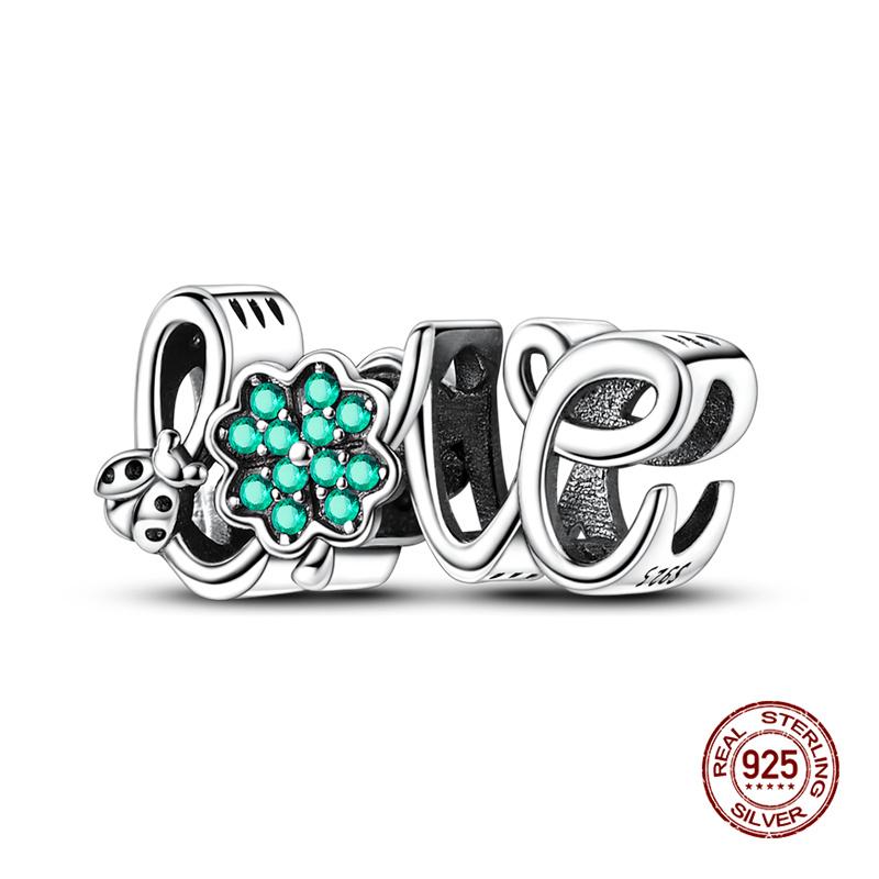 New In Original Charms Copper Cute Panda Holding Heart-Shaped Charms Beads Fit 3Mm Original Bracelet Women Diy Jewelry Gifts