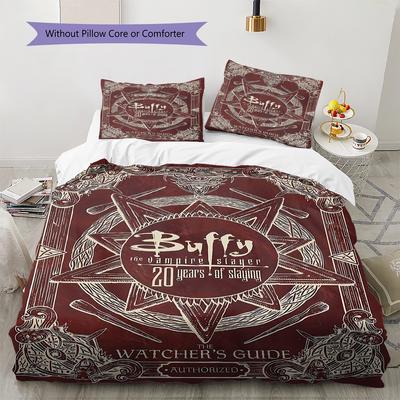 Buffy the Vampire Slayer Pattern Bedding,Quilt Set Quilt Cover Pillowcase Home Birthday Gift (1 * Duvet Cover + 2 * Pillowcase, Without Core)